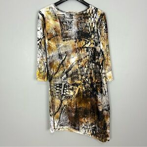 Heyne Bogut Hand Dyed Tunic Dress Women’s Sz M Stretch Jersey Knit Asymmetrical